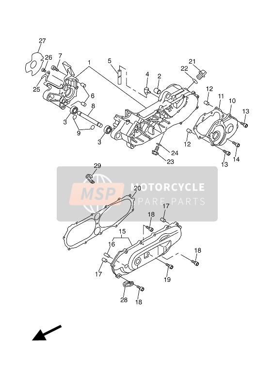 3VLE54620000, Gasket, Crankcase Co, Yamaha, 1